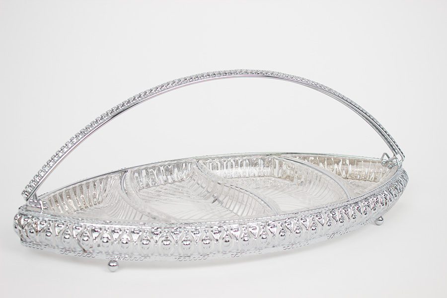 DEKORATIVNA TACNA SILVER 52*26*4cm