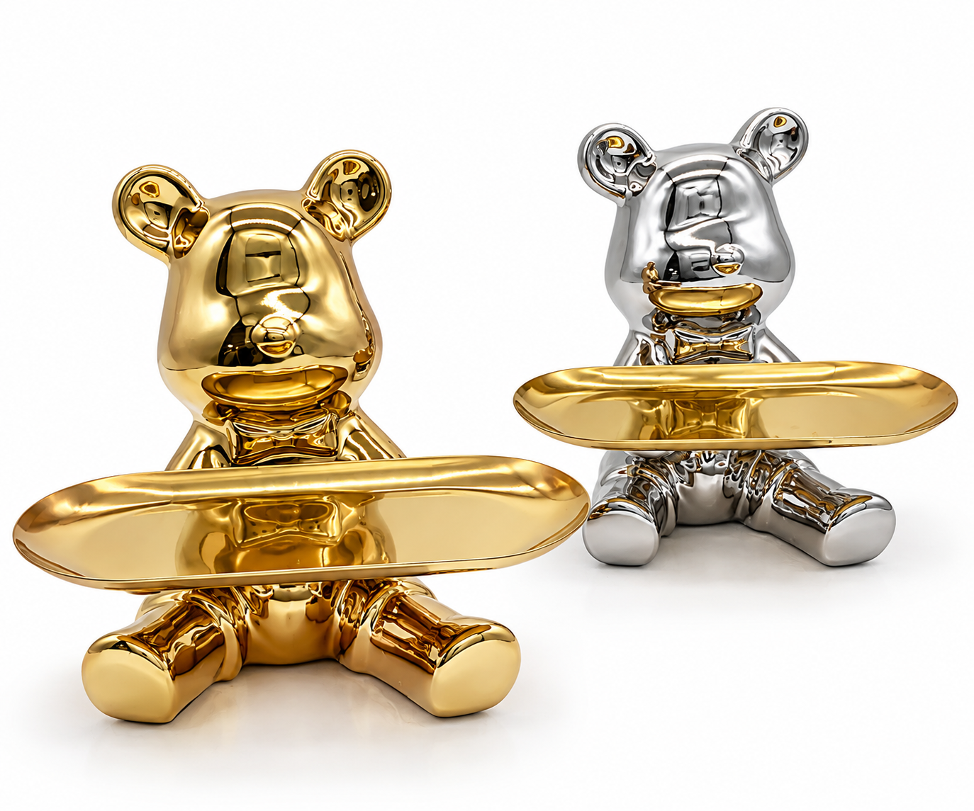 FIGURA BEAR sa tacnom  gold/silver